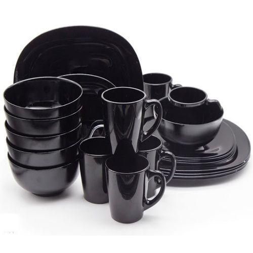 product_image_name-Generic-Luminarc Ceramic 6 Dinner Plates 6 cups 6 Side Plates 6 Soup plates 6 Tea Cups-Black-1