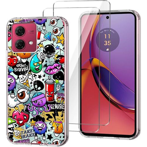 product_image_name-Leyi-Mobile Phone Case for  Moto G84 Case + 1 Piece  protector Display Foil Protective Film,-1