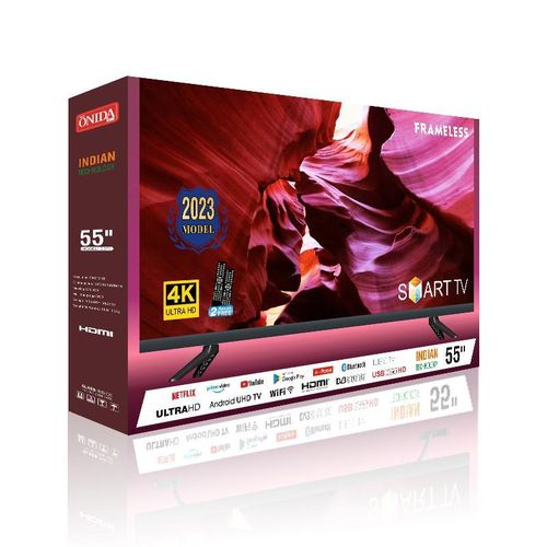 Shop 55 Inch Frameless Ultra HD Android 11 Smart TV (With Indian Technology) Black(2 YRS WRTY