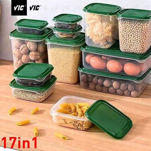 product_image_name-VIC-17Pcs/Set Preservation Box Plastic Lunch Box Refrigerator Packsaging Microwave-1