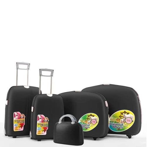 product_image_name-Generic-5 Piece Of Plastic Waterprof Travel Box Wheeled Trolley Hardside Spinner Luggage Trolley Carry on Suitcase Travel Style Luggage Bag Set- Multicolor-3