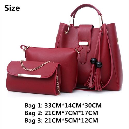 Shop 3 PCS Women Bags Ladies Bags Handbags Purse Shoulder Bags Tote Bags Hobo Bags Jumia Uganda