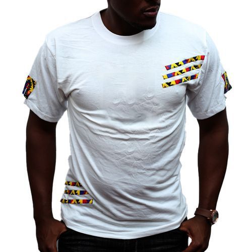 product_image_name-Emmanuel Ahimbisibwe-African Themed Kitenge Round Neck Men's T-Shirt - White-1