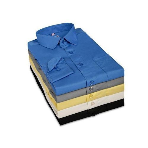 product_image_name-Fashion-Men's Cotton Shirts Long Sleeve Set Of 5 Pieces - Multicolor, Sky Blue, Black, Grey, Cream, Brown-1