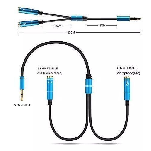 product_image_name-Generic-3.5mm 1 Male Jack Plug to 2 Female Sockets Y Splitter Cable-Blue-1