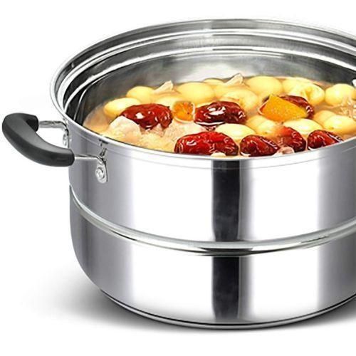 product_image_name-Generic-3 Layer Stainless Steel Saucepan And Steamer Soup Pot,28Cm-Silver.-2
