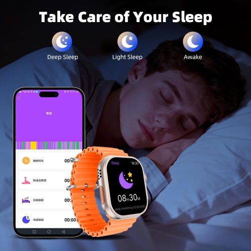 product_image_name-NODIZZ-Local Stock-HU15 2.2-inch high-definition display smartwatch, 180MAH battery, 5-day wireless rechargeable battery life, long battery life fitness tracker, 3 different style watch straps for you to choose from Black-8