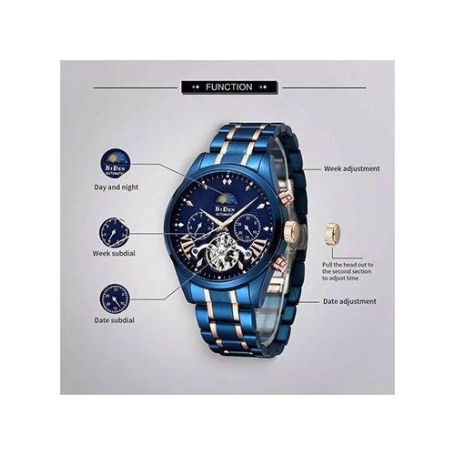 product_image_name-Biden-Mechanical Stainless Steel Luxury Brand Men's Watch - Blue-3