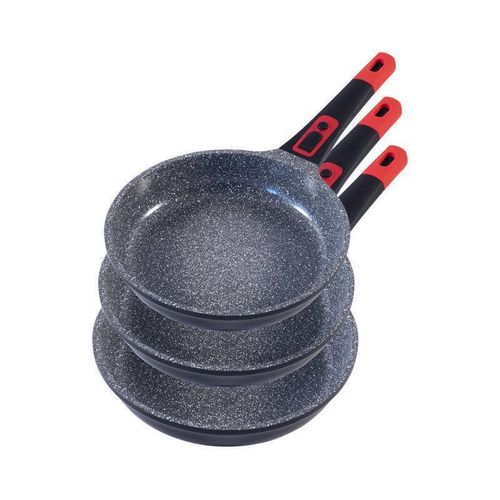 product_image_name-Jio-3 Pieces Of Professional Granite Coating Omelet Frying Pan Skillet Set, 20,24,28CM Nonstick Pan Set Induction Cookware- Grey-1