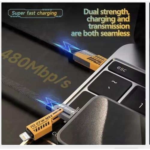 product_image_name-Amaya-4-in-1 USB Charging Cable – 65W Super Fast Charger IPhone, IPad, MacBook, Android, Samsung Compatible Durable & Tangle-Free – Black-7