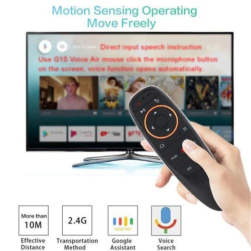 product_image_name-Generic-Revolutionize Your Viewing Experience: G10S Voice Air Mouse Remote Control For Android TV, TV Stick And TV Box- Air Remote- Black-3