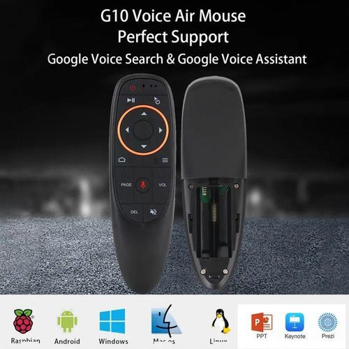 product_image_name-Generic-Revolutionize Your Viewing Experience: G10S Voice Air Mouse Remote Control For Android TV, TV Stick And TV Box- Air Remote- Black-4