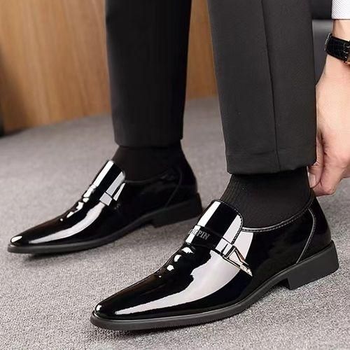 product_image_name-Fashion-Male Formal Glossy Tassel Brogue Shoes Loafers & Slip-ons Formal Black-5