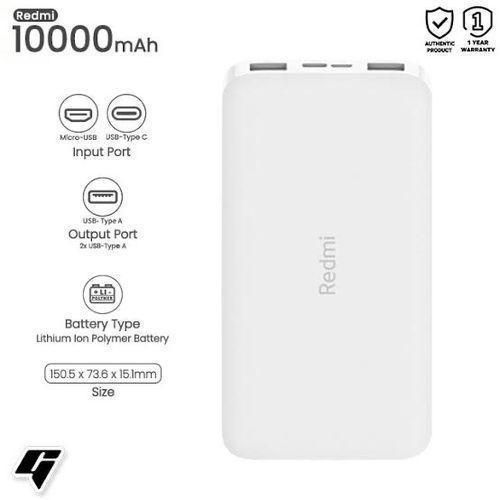 product_image_name-Redmi-Powerbank 10000mAh / 10000 MAh Dual Input & Output Fast Charging - Black/ Dual Input & Output Fast Charging - Black-2