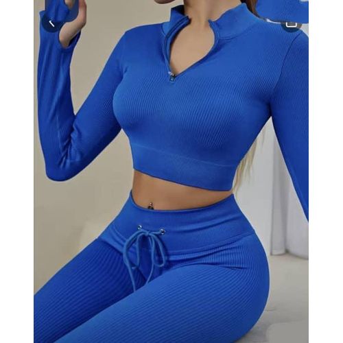 product_image_name-Generic Xim-Classy Ladies Legging With Top-Grey, Blue -2