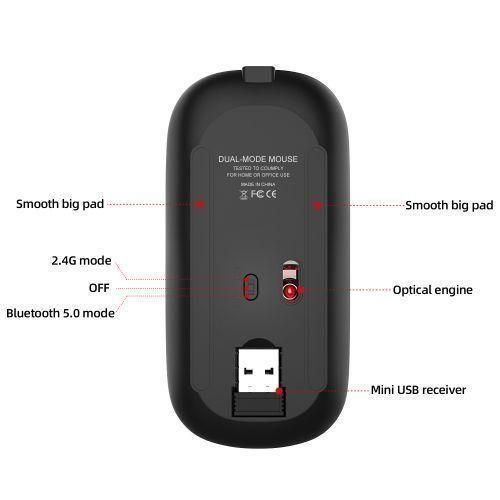 product_image_name-Original-Wireless Mouse for Laptop 2.4G Slim Rechargeable Mice with USB Receiver-8