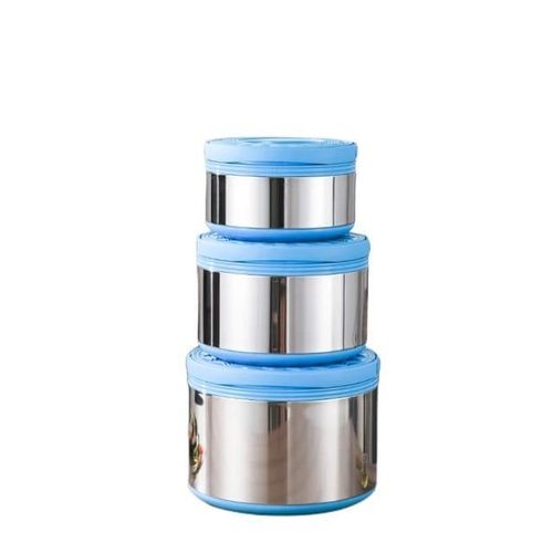 product_image_name-Generic-3 Piece Double Wall Stainless Steel Food Storage Container With Handle Airtight Food Storage Container Preservation Box Case Lunch Box Hot Pots-3