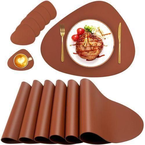 product_image_name-Generic-Modern Asymmetrical Faux Leather Placemat and Coaster Set (6-Pack-3