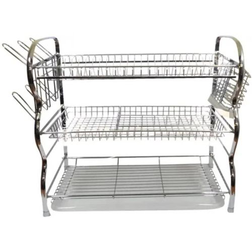 product_image_name-Generic-This is a three-tier, stainless steel dish drying rack. -1
