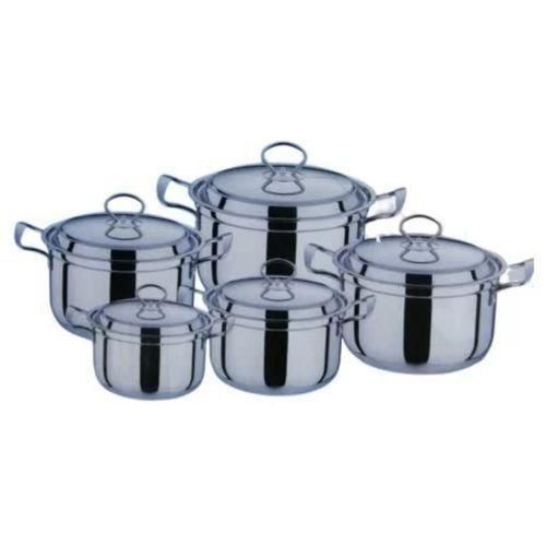 product_image_name-Generic-10 Piece Stainless Steel Saucepans Cookware Pots, Silver.-1