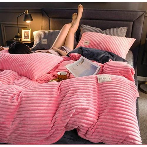 product_image_name-Generic-4pc Velvet coral Duvet - Pink -1