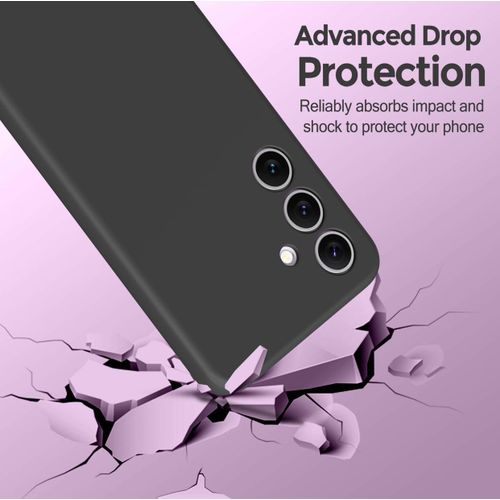 product_image_name-Samsung-Galaxy S24 5G Liquid Silicone Case – Soft Rubber Shockproof Protective Phone Cover (6.2-Inch, Black)-3