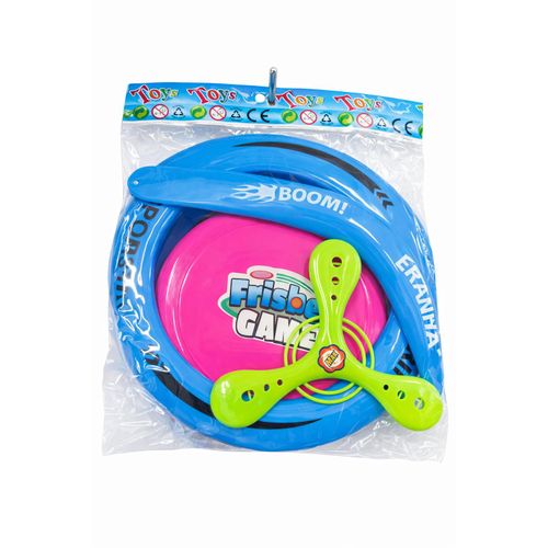 product_image_name-Generic-Multi Professional Eranha Blue Launch Ring with Pink Frisbe Game Disk and Returning Green Star Boomerang-3