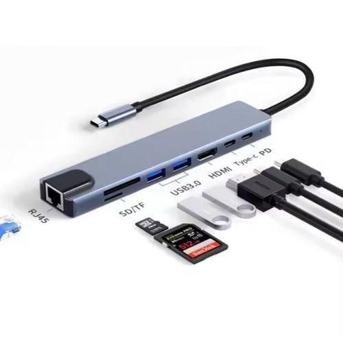 product_image_name-Original-8-in-1 Type-C HUB Converter & Docking Station – 4K HDMI, USB 3.0, PD, SD/TF, RJ45 Multi-2
