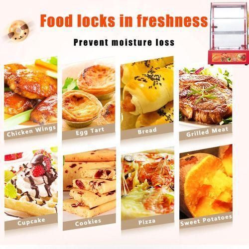 product_image_name-Generic-15 Kg ,15 x 18 x 24 Inch Small Commercial Electric Curved Glass Hot Snacks Countertop Food Warmer Fried Chicken Hot Warming Cabinet with 3 Tiers Warmer Display Showcase With Constant Temperature Control for Sandwich Milk Pizza Pies Pastries- Multicolor-4