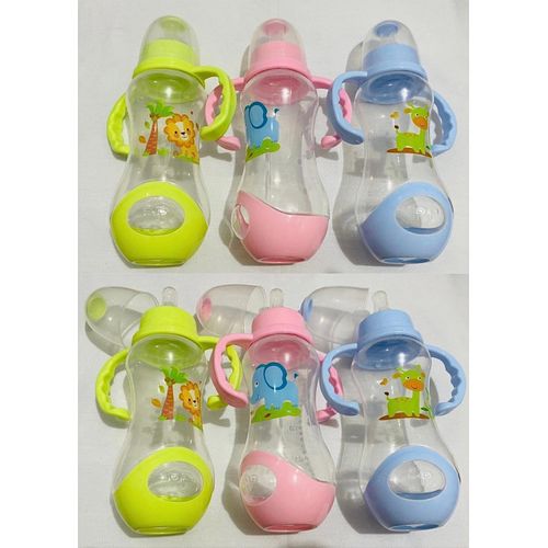product_image_name-Generic-3 Pieces  Baby Feeding Bottles 240ml / Plastic Milk Bottles - Multicolors-1
