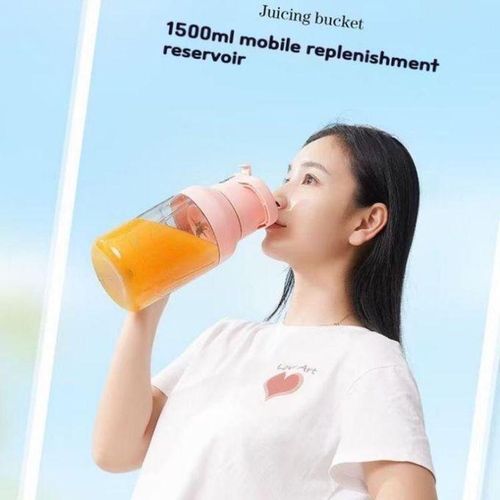product_image_name-Generic-1500ML Electric Fruit Juicing Barrel Outdoor Ton Juicer Tritan Material USB Charging Double Cover Juicer Can Crush Portable Sports Cup Smoothie Blender - Multicolor-4