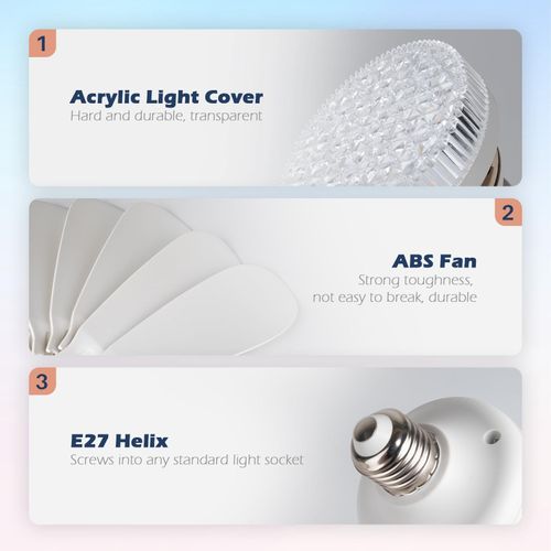 product_image_name-Generic-Socket Ceiling Fan with Light and Remote Control, 20.4 Inch Flower Ceiling Fan, 3 Speeds-6