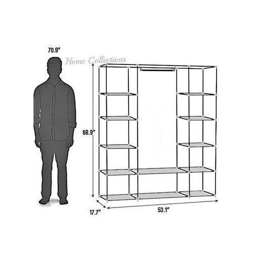 product_image_name-Best-3 Column Cloth Frame Wardrobe - Multi-Color , Not Assembled.-4