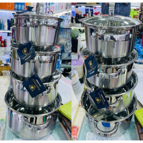 product_image_name-Kaisa Villa-4Pc  Stainless Steel Cookware & Serving Dishes- Color, Silver -1
