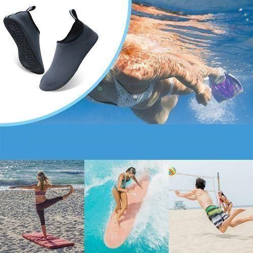 product_image_name-SHJO-Water Shoes Men Quick-dry Beach Synthetic Breathable Lightweight Aqua Swim Sports Surf Barefoot Shoes - Grey-7