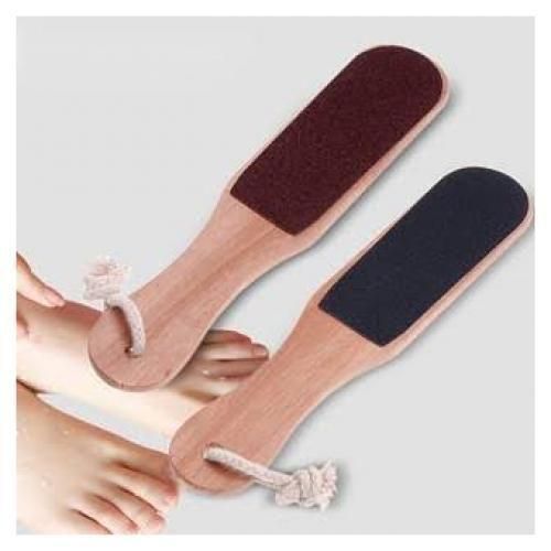 product_image_name-Generic-2 Sided Dead Skin Remover Foot File/Scrubber With Wooden Handle - Brown-1