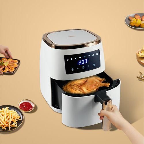product_image_name-Dsp-5.5L Oil Free Air Fryer Touch Control Board Automatic Shutdown 8 Preset Menus Hot Oven Cooker - Cream.-3