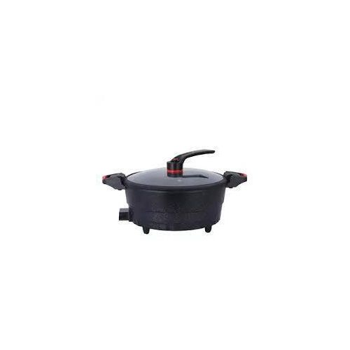 product_image_name-Hoffmans- Multifunctional Micro Pressure Cooker Non-stick Maifan stone Hotpot Boiler, 8 Litre - Black-1