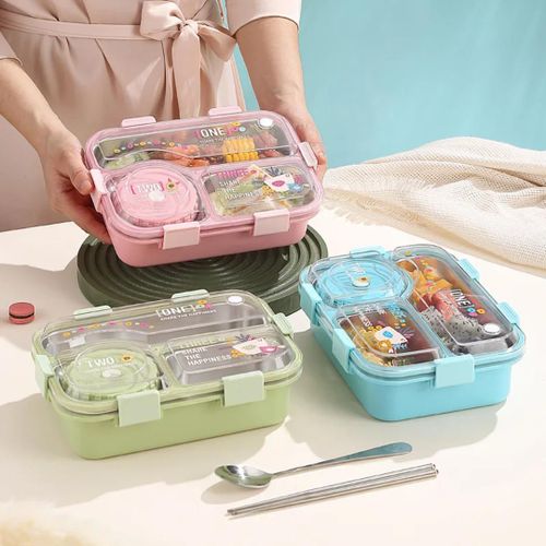 product_image_name-Binun-4compartment stainless steel bento lunch box features four compartments and includes a utensil set with a cleaning brush-4
