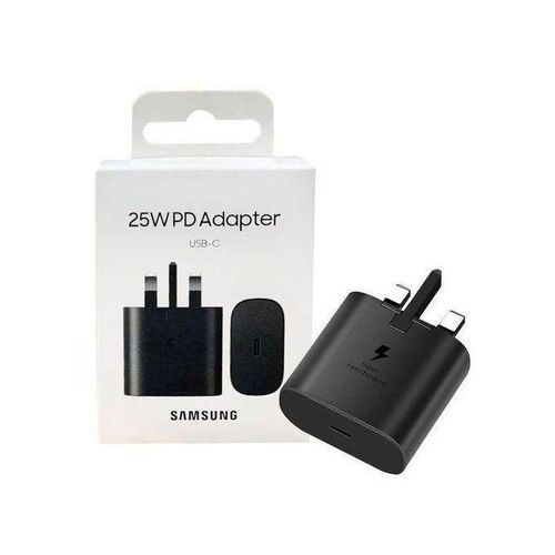 product_image_name-Samsung-USB-C 25W PD Adapter Mobile Phone Fast Charger (3 Pin)-Black-1