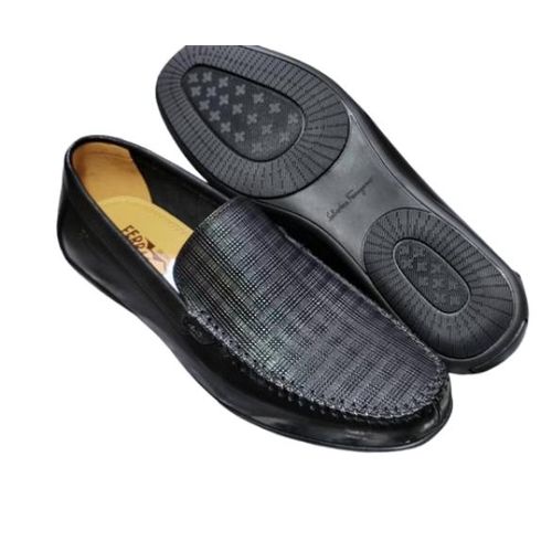 product_image_name-Fashion-Elegant Textured Slip-On Loafer – Black-1