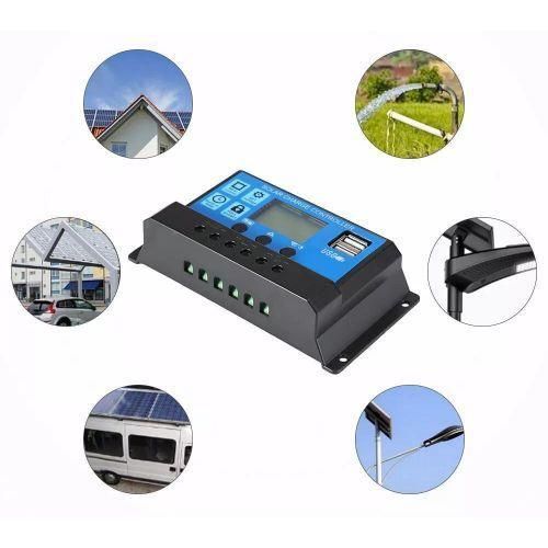 product_image_name-Generic-Solar Charge Controller 12/24V Auto LCD Solar Panel Battery Regulator 10A - Blue-4