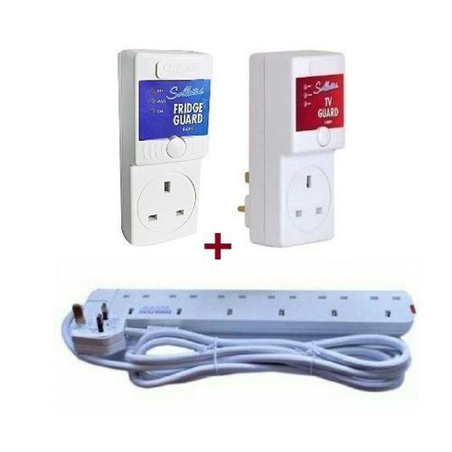 product_image_name-Sollatek-2 Sollatek TV & Fridge Guards white 13amps + Original 6 Ways Heavy Duty Extension power king.-1