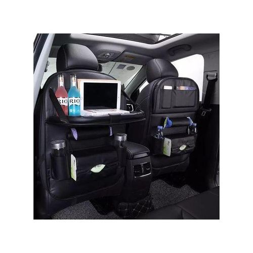 product_image_name-Generic-1-Piece Leather Car Backseat Organizer with Foldable Table Tray, Babies Toys Storage Holder, Multi-Colours.-3