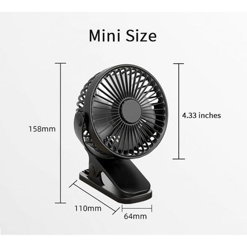product_image_name-Generic-Mini Clip on Fan Battery Operated, 2500mAh 4 Inches Portable Personal Fan for Outdoors-Black-2