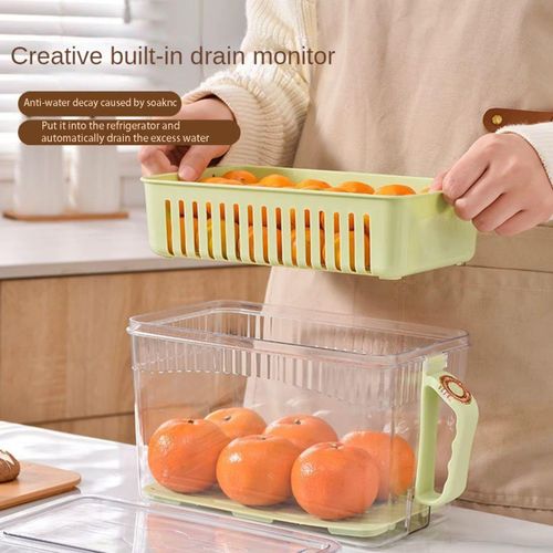 product_image_name-Generic-Vegetable & Food Storage Fridge Containers With Strainer - Multicolor-1