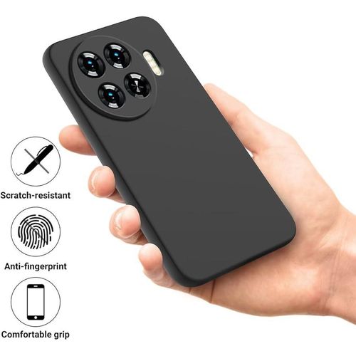 product_image_name-Tecno-Spark 20 Pro Plus Luxury Soft Rubber Liquid Silicone Skin Touch Feel Cover Case Black -5