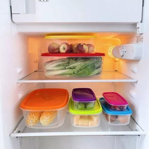 product_image_name-Generic-7 Piece Rainbow Plastic Fridge Storage Food Containers With Leakproof Lids- Multi-colour.-3