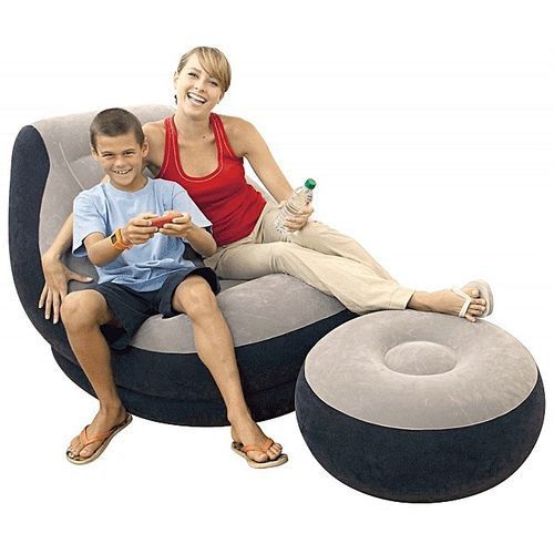 Shop Inflatable Flocking Air Chair With A Small Sitter Grey Black Jumia Uganda