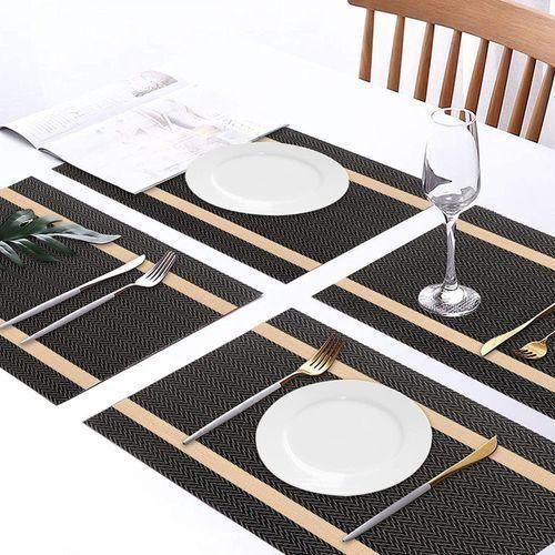 product_image_name-Generic-Elegant Woven Placemat Set with Contrasting Stripe-2